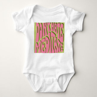 70s Retro: 'Meditate' Motivational Poster Baby Bodysuit