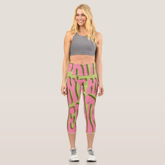 70s Retro: 'Meditate' Motivational Poster Capri Leggings