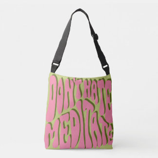 70s Retro: 'Meditate' Motivational Poster Crossbody Bag