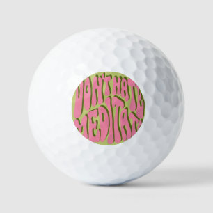 70s Retro: 'Meditate' Motivational Poster Golf Balls