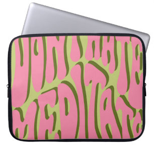 70s Retro: 'Meditate' Motivational Poster Laptop Sleeve