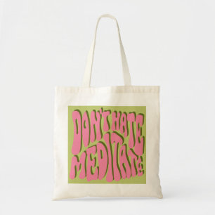 70s Retro: 'Meditate' Motivational Poster Tote Bag