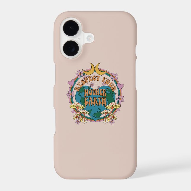 70's Retro Mother Earth Graphic iPhone Case (Back)