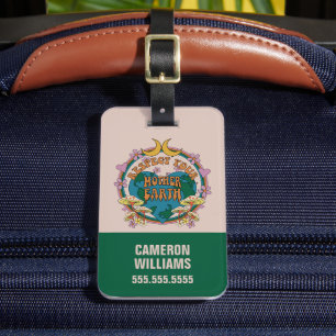 70's Retro Mother Earth Graphic Luggage Tag
