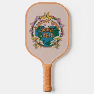 70's Retro Mother Earth Graphic Pickleball Paddle