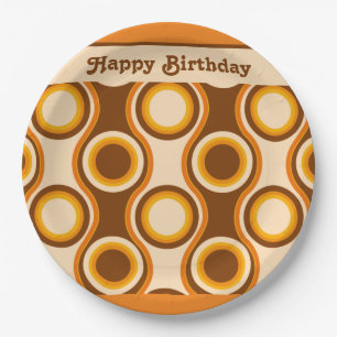 70s Retro Party Paper Plate