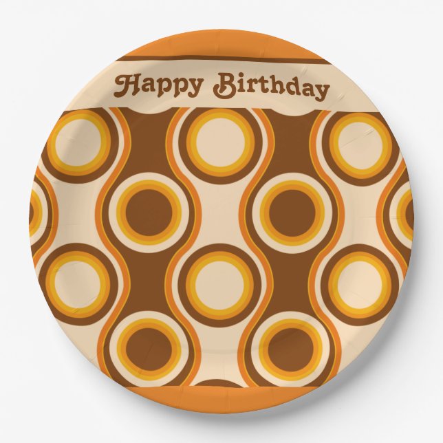 70s Retro Party Paper Plate (Front)
