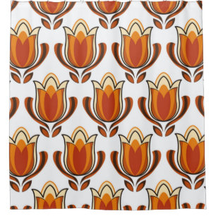 70s retro pattern material illustration70s,1970,p shower curtain