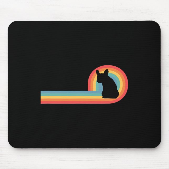 - 70s Retro Rainbow Dog Pet Owner Cute  Mouse Pad (Front)