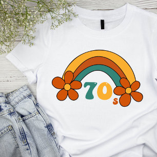 70's Retro Rainbow Woman's Basic T-shirt