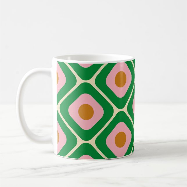 70's Retro Seamless Pattern. 60s and 70s Aesthetic Coffee Mug (Left)