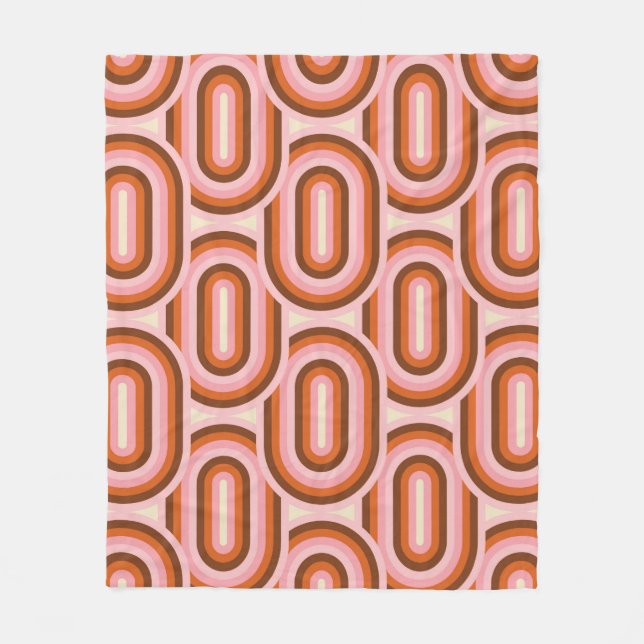 70's Retro Seamless Pattern. 60s and 70s Aesthetic Fleece Blanket (Front)