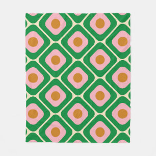 70's Retro Seamless Pattern. 60s and 70s Aesthetic Fleece Blanket