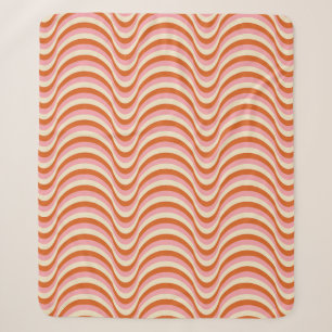 70's Retro Seamless Pattern. 60s and 70s Aesthetic Sherpa Blanket