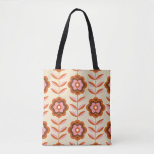 70's Retro Seamless Pattern. 60s and 70s Esthetic Tote Bag