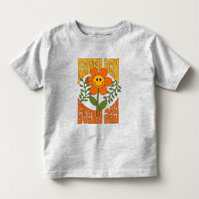 70's Retro Smiling Daisy Flower Toddler T-Shirt (Front)