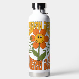 70's Retro Smiling Daisy Flower Water Bottle