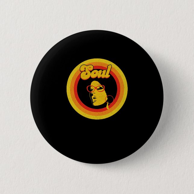 70s Retro Soul Music Gerne Soul Music 6 Cm Round Badge (Front)