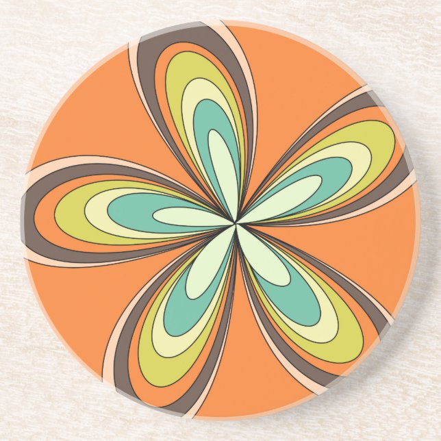 70's retro spring hippie flower power coaster (Front)