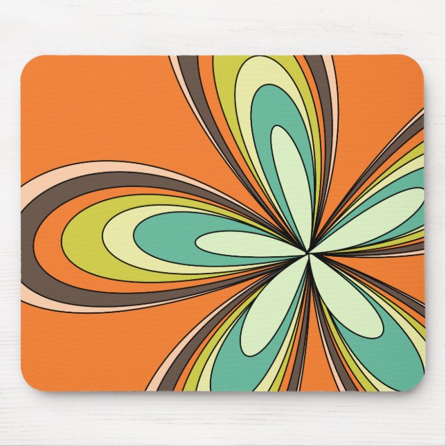 70's retro spring hippie flower power mouse pad (Front)
