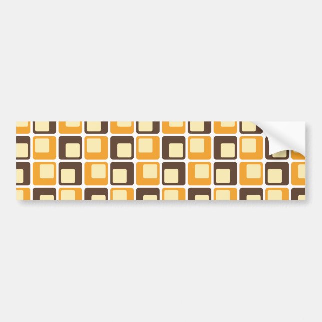 70s Retro Square Shapes Pattern Bumper Sticker (Front)