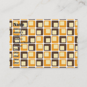 70s Retro Square Shapes Pattern Business Card