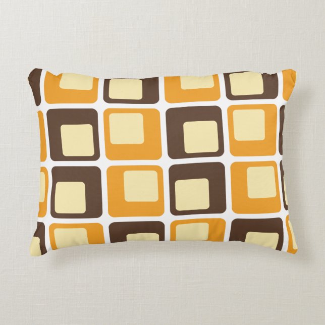 70s Retro Square Shapes Pattern Decorative Cushion (Front)