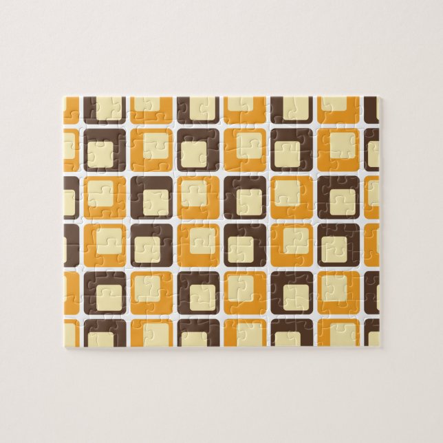 70s Retro Square Shapes Pattern Jigsaw Puzzle (Horizontal)