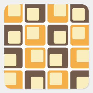 70s Retro Square Shapes Pattern Sticker