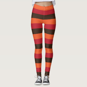 70s Retro Striped Color Pattern Leggings