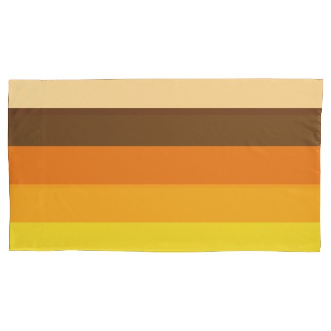 70s Retro Striped Color Pattern Pillowcase (Front-Left)