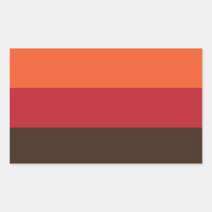 70s Retro Striped Color Pattern Rectangular Sticker