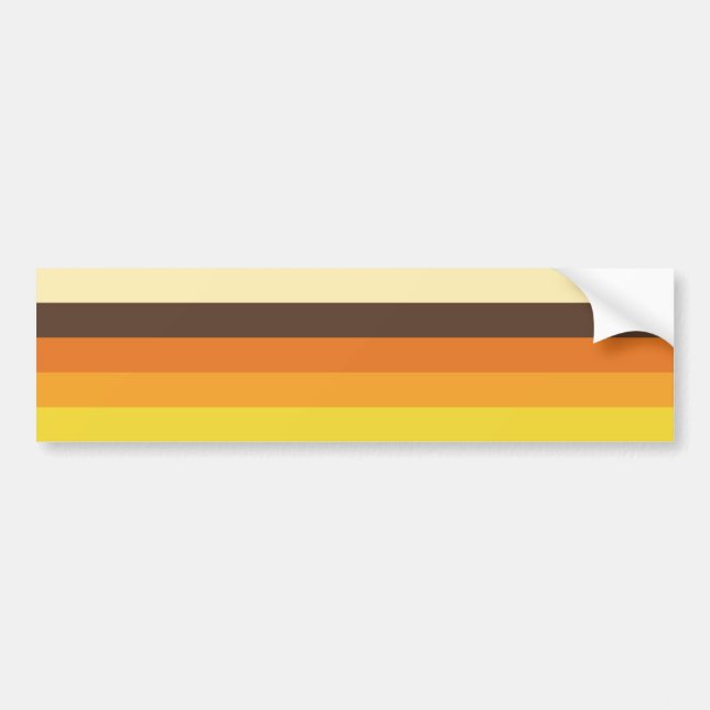 70s Retro Striped Colour Pattern Bumper Sticker (Front)