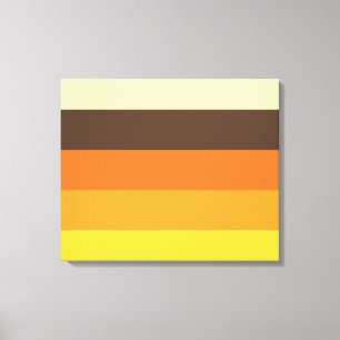 70s Retro Striped Colour Pattern Canvas Print