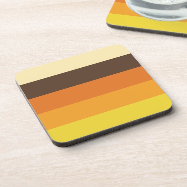 70s Retro Striped Colour Pattern Coaster (Left Side)
