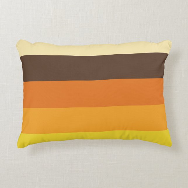 70s Retro Striped Colour Pattern Decorative Cushion (Front)