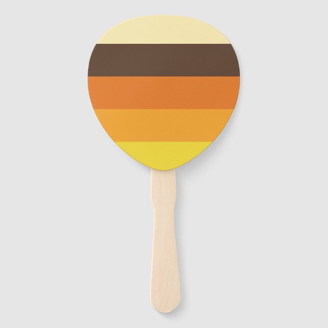70s Retro Striped Colour Pattern Hand Fan (Front)