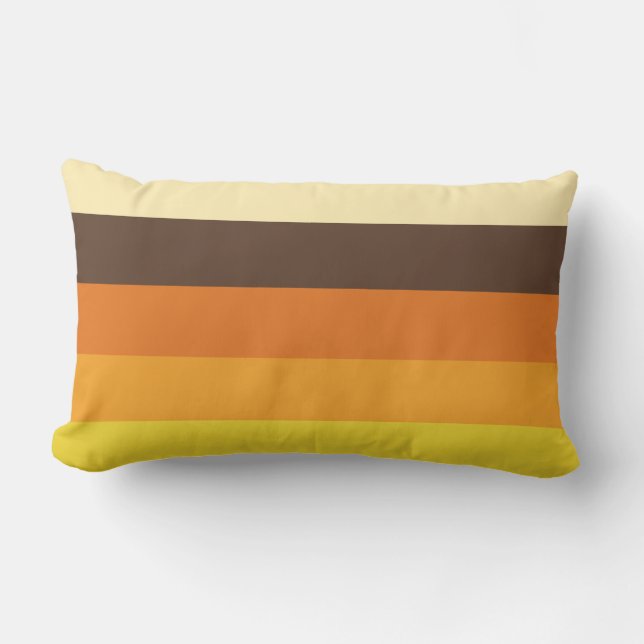 70s Retro Striped Colour Pattern Lumbar Cushion (Front)