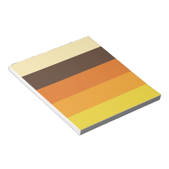 70s Retro Striped Colour Pattern Notepad (Angled)