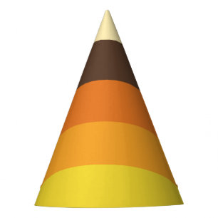 70s Retro Striped Colour Pattern Party Hat