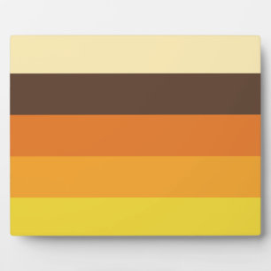 70s Retro Striped Colour Pattern Plaque