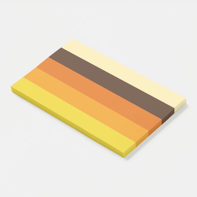 70s Retro Striped Colour Pattern Post-it Notes (Angled)