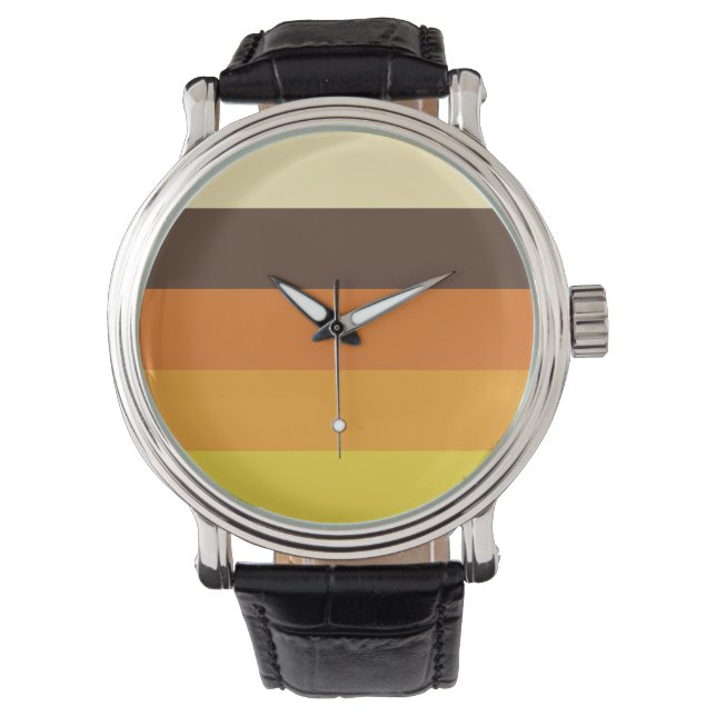70s Retro Striped Colour Pattern Watch (Front)