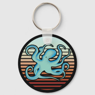 70s Retro Style Octopus Key Ring