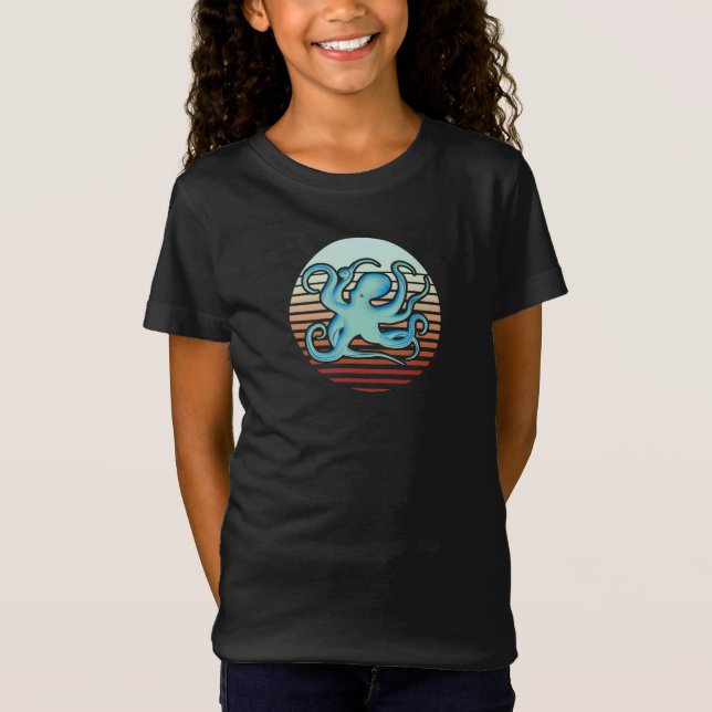  70s Retro Style Octopus T-Shirt (Front)