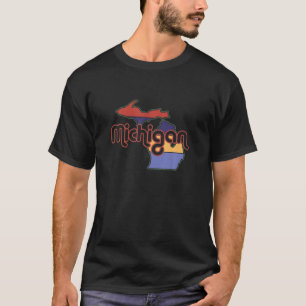 70S Retro Style Upper Peninsula Great Lake State M T-Shirt