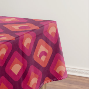 70s retro sunset cubes pattern tablecloth