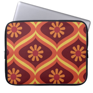70s retro vintage Mid Century Modern Seamless Patt Laptop Sleeve