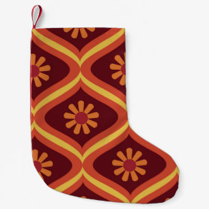 70s retro vintage Mid Century Modern Seamless Patt Small Christmas Stocking
