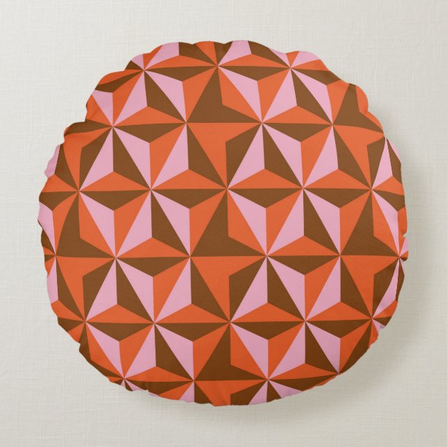 70s retro vintage pattern background round cushion (Front)